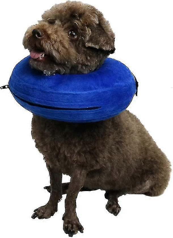 Soft Dog Cone Collar After Surgery,inflatable Pet Collar With Adjustable Buckle(blue,xs) (d-b2)