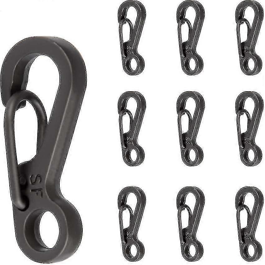 Mini Carabiner Snap Hook Lightweight Locking Hook Paracord Black 10 Pieces