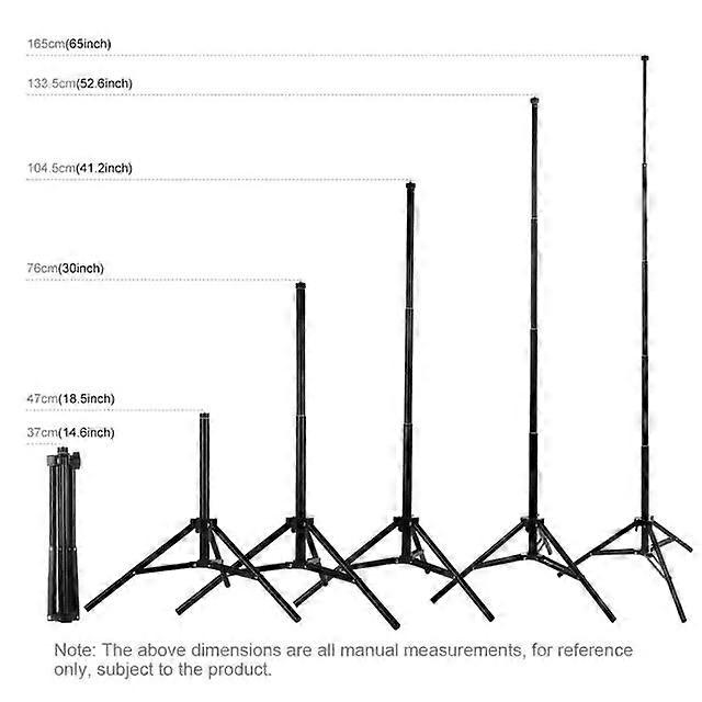 Tripod support for camera and mobile phone, 165 inches with 47 cm to 1/4 cm for