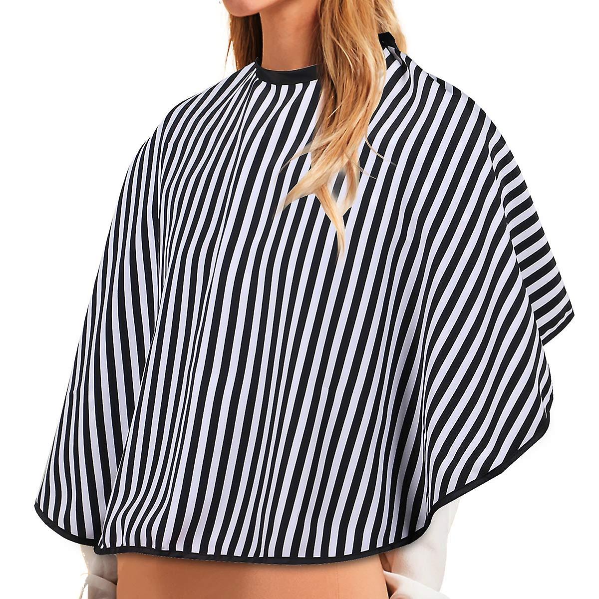 Toeletta Spalla Capo Parrucchiere professionale Parrucchiere Capo con strisce bianche Nero regolabile Parrucchiere Capo Panno impermeabile