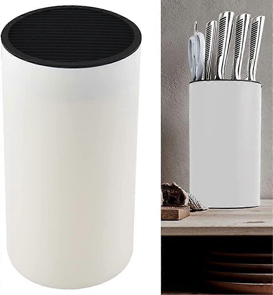 Universal Knife Holder, Round Knife Block Without Knives,Knife Block Storage Holder for Protecingt Blade Space Saver(White)