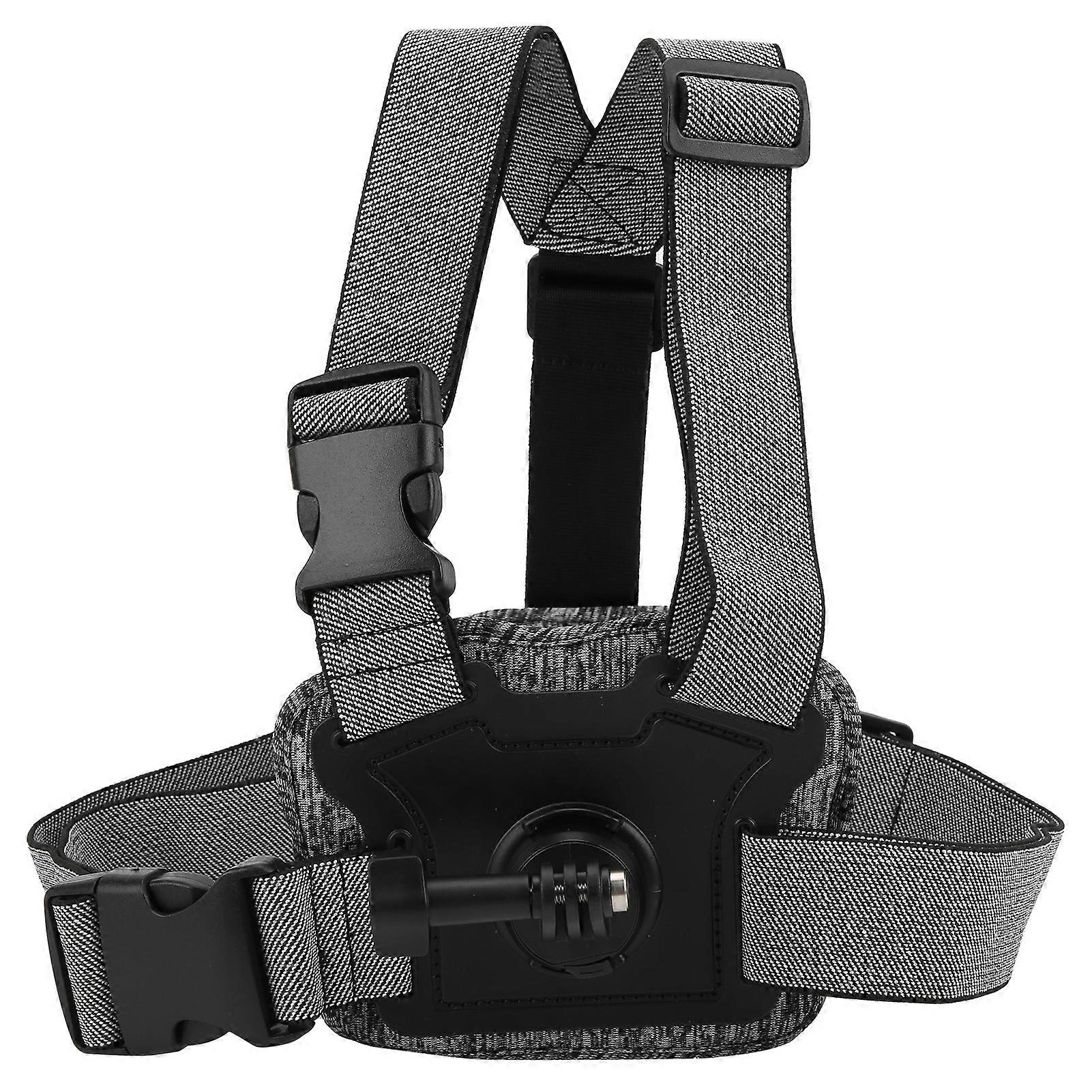 Adjustable Gray Action Camera Chest Mount Strap Harness 288g