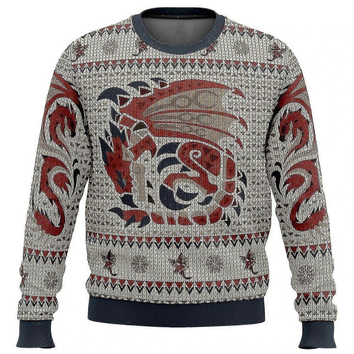 Rathalos Monster Hunter Ugly Christmas Sweater Gift Santa Claus Pullover Men 3d Sweatshirt And Top A