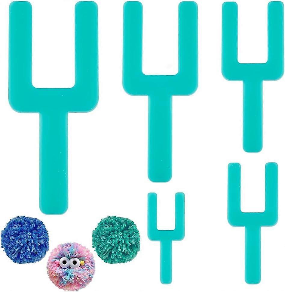 5 Sizes Acrylic Pompom Maker Fluff Ball Weaver Green Wool Ball Making Tool DIY Wool Knitting Craft Wool Tool for Yarn Crochet Knitting 5mm Thick