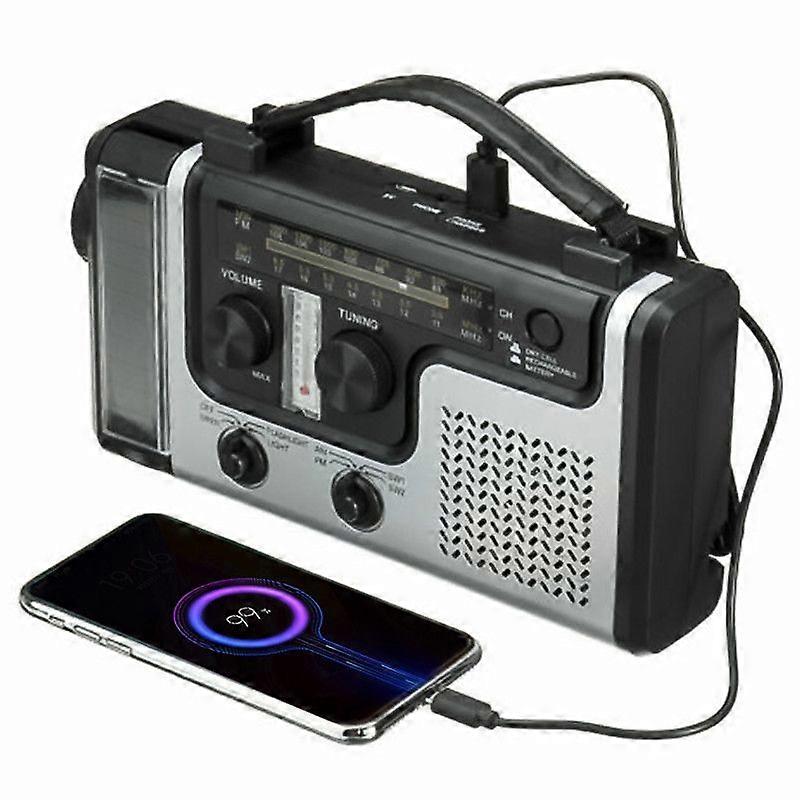 Multifunctional Solar Hand Crank AM/FM/SW Emergency Radio with LED Flashlight