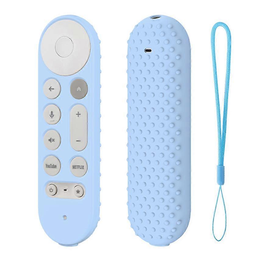 Remote Control Protective Case for Google TV Streamer 4K Anti-slip and Anti-drop Silicone Case (Luminous Blue)