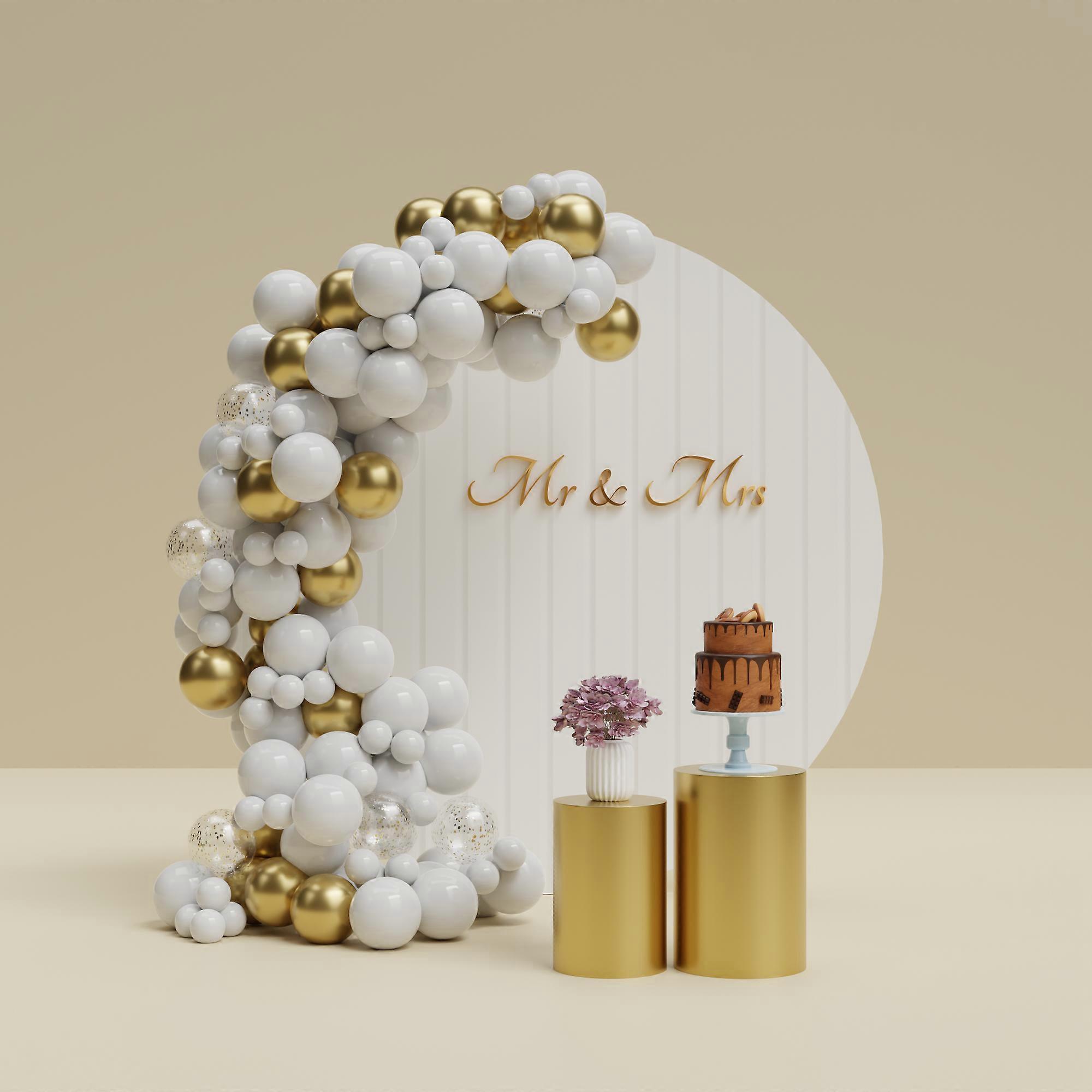 Arco de globo (blanco-oro)