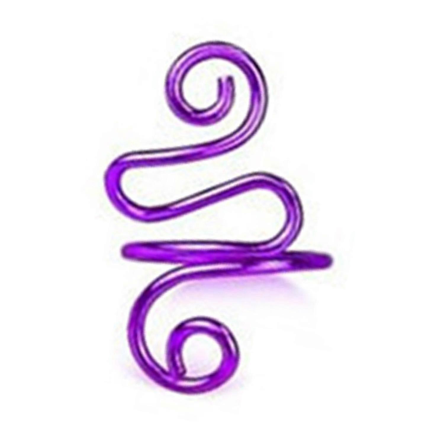 Crochet Tension Ring Alloy Adjustable Bendable Yarn Tension Control Ring for DIY Purple