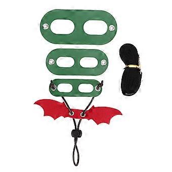 Kleine Reptilien Tiere Harness Einstellbare Bartagamen Leine für Outdoor WalkingGrün Rot Flügel
