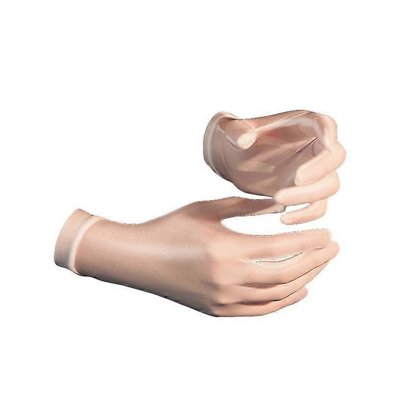 1Pair Smooth Ultra Thin Shiny Stretch See Through Dancing Oil Glossy Short Gloves Mittens Nylon