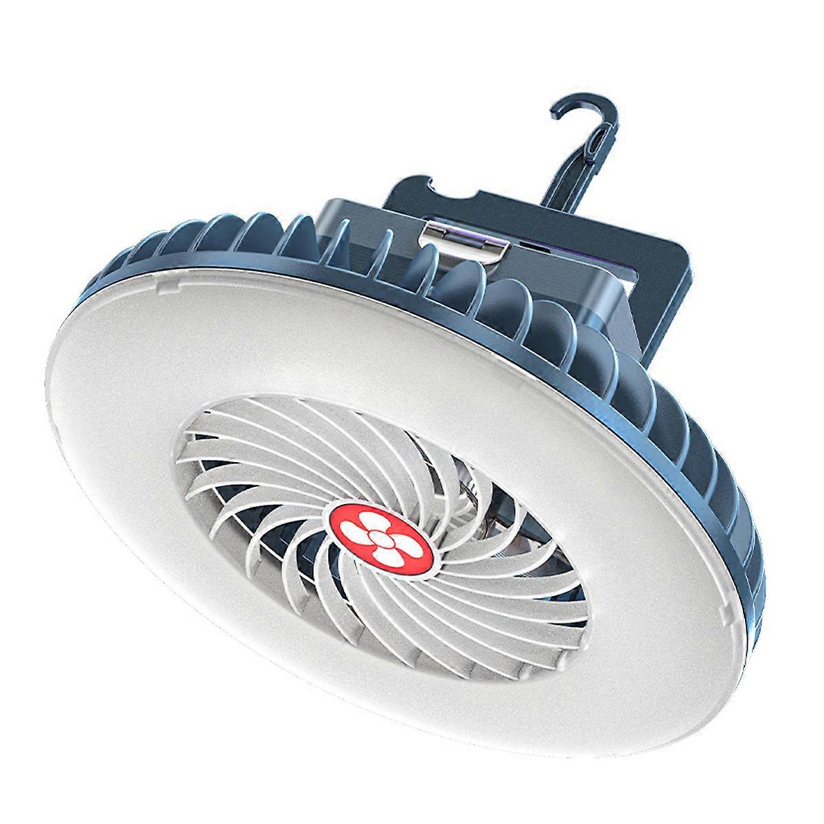 Camping Fan with LED Light, Battery Operated, USB Rechargeable, 2-in-1 Tent Fan