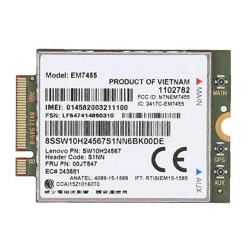 Lenovo ThinkPad 4G LTE Module Network Card - EM7455, 50 Mbps