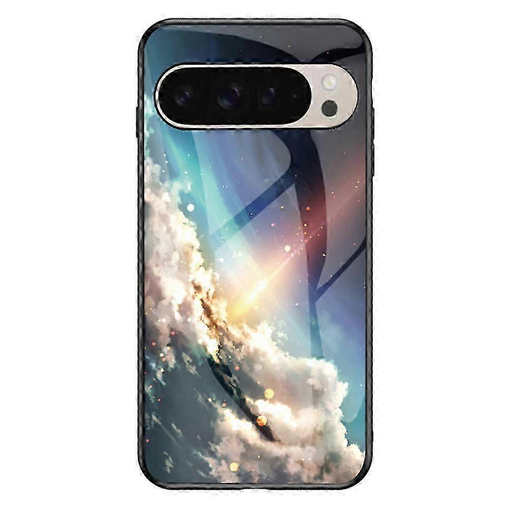 For Google Pixel 9/ Pixel 9 Pro Case Starry Sky Pattern Tempered Glass Phone Cover
