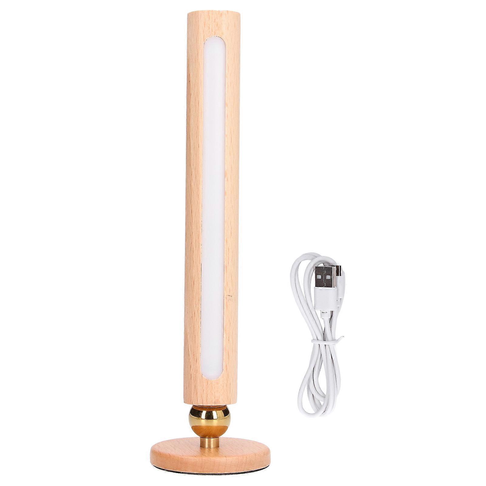 Wooden Wall Lamp 360° Rotatable USB Charging Adjustable Brightness Magnetic Wall Light for Bedside Corridor