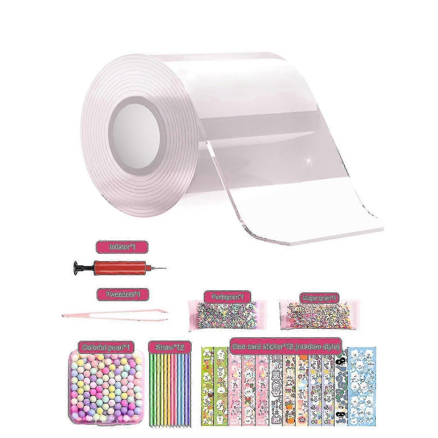 Kit per bambini con bolle di sapone Nano Tape con tutorial passo passo e nastro adesivo Nano senza tracce