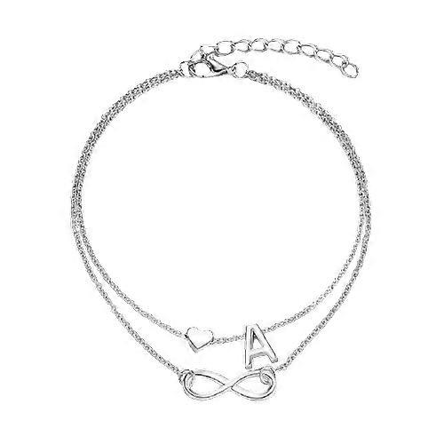 Boho ראשוני Anklet לב אינסוף אהבה צבע כסף צמיד קרסול שרשרת רגל 26 אותיות Anklets נשים קרסול חוף רגל תכשיטים