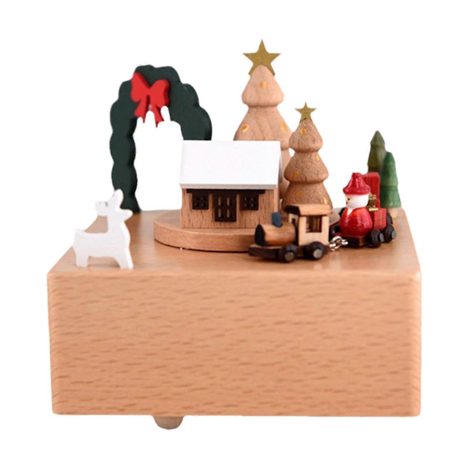 Mechanical Music Wind up Musical Box Creative Rotating Christmas Themed Ornament
