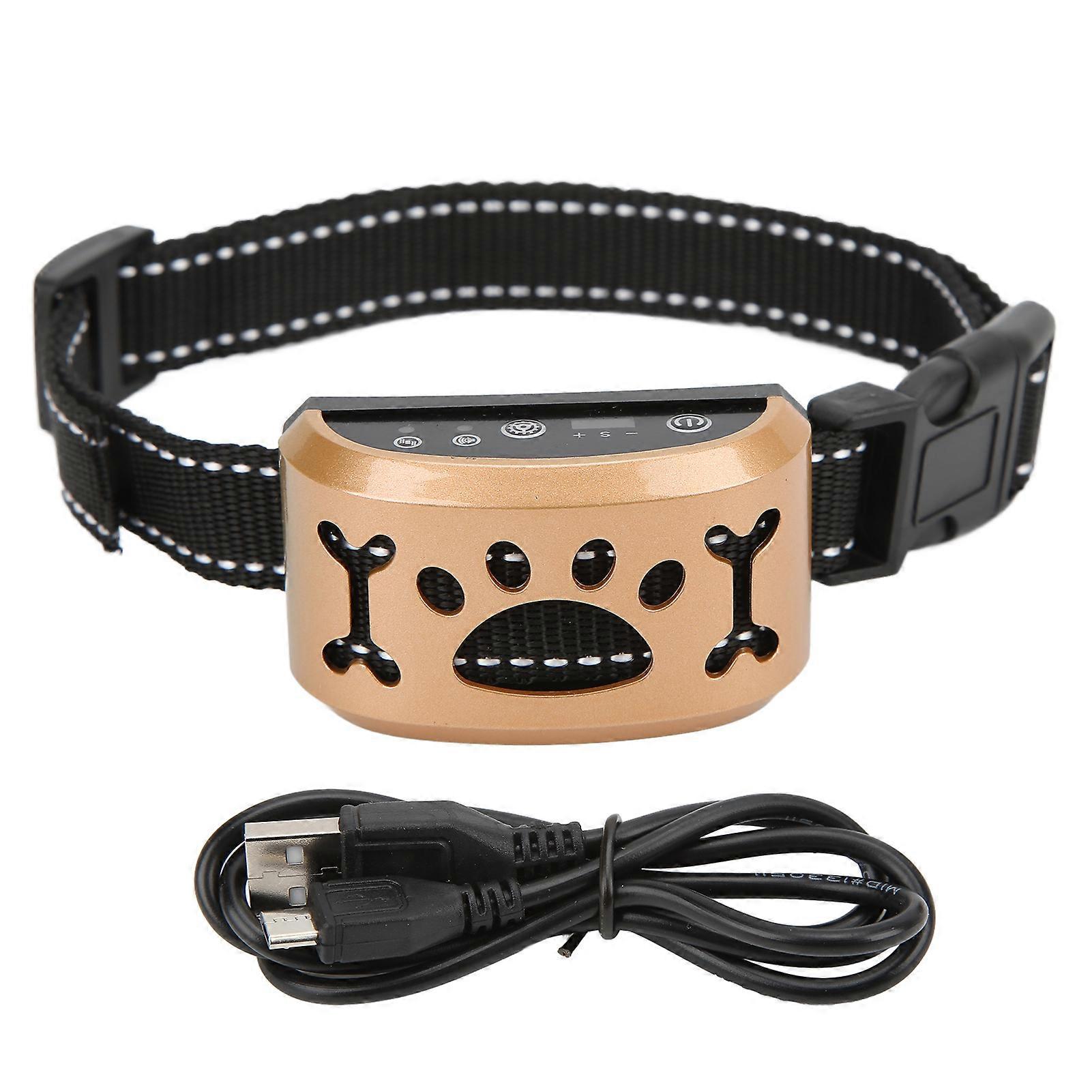 Rechargeable Dog Bark Collar with Vibration, Adjustable Size, Waterproof, Safe and Effective Training Device