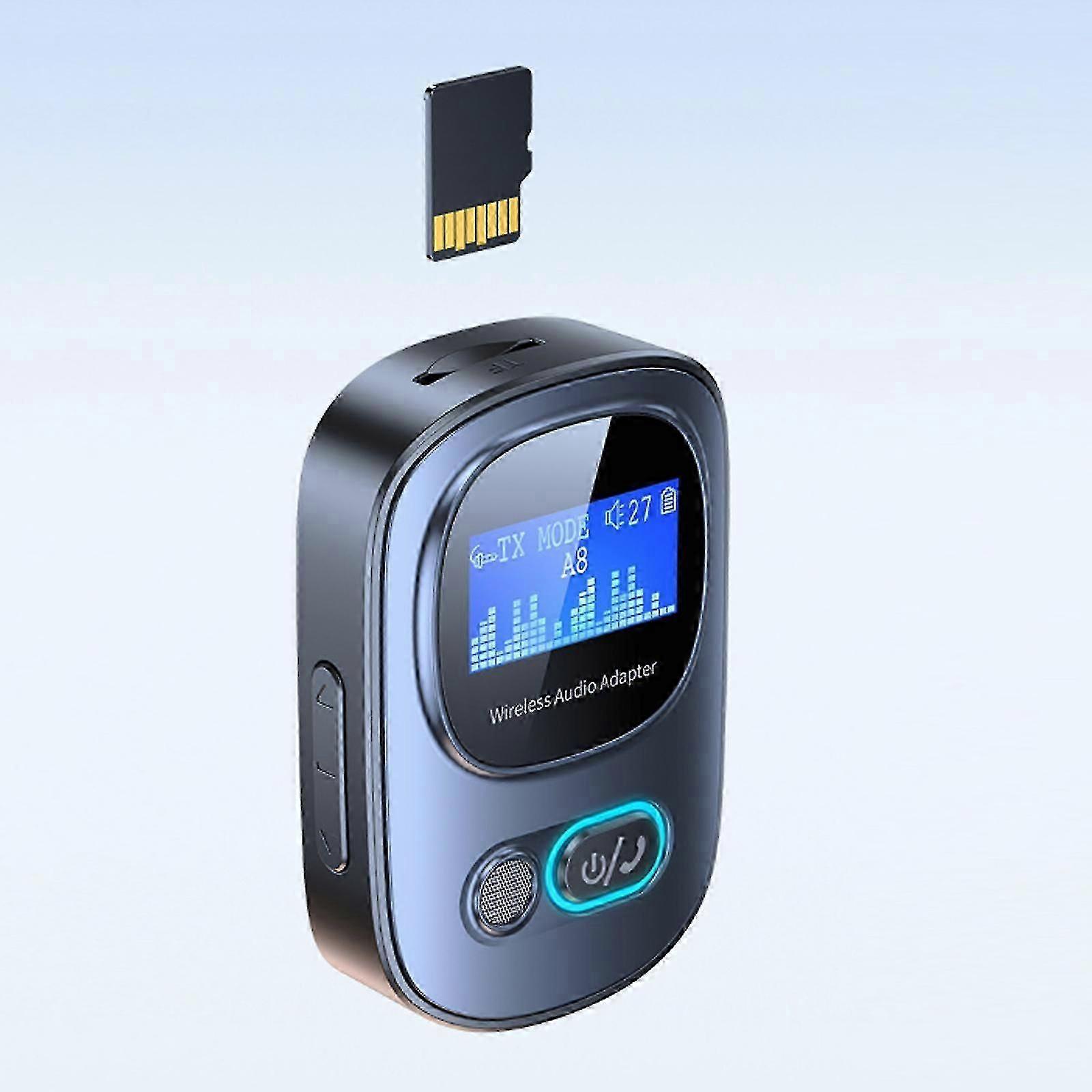 Bluetooth Transmitter Receiver For Car, V5.0 Bluetooth Adapter Audio Transceiver Car Support With Led Display For Tv Speaker Stereo