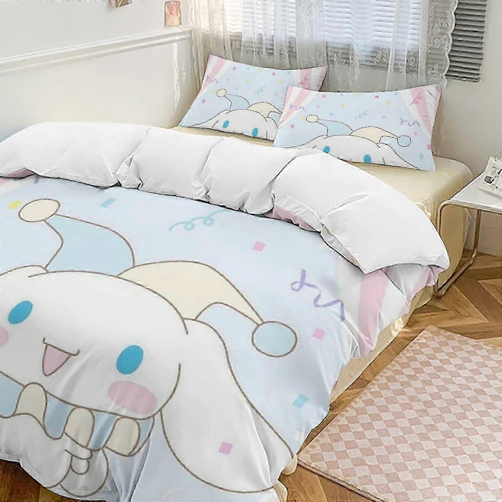 o2454 Bed Sheets Cinnamoroll3-Piece Twin Bed Set - Includes Single Comforter And Pillowcases Bedding - Fade Resistant Microfiber - Cinnamoroll Lc (1