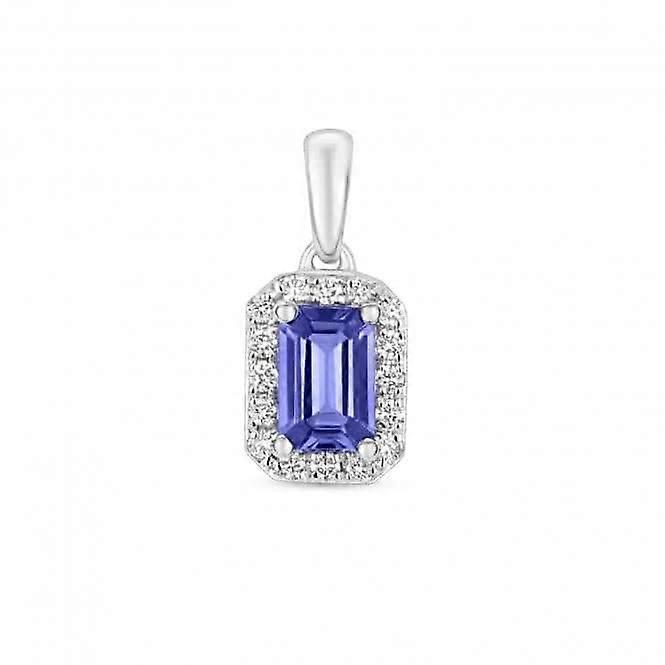 Diamond And Tanzanite Octagon Pendant PD241WT
