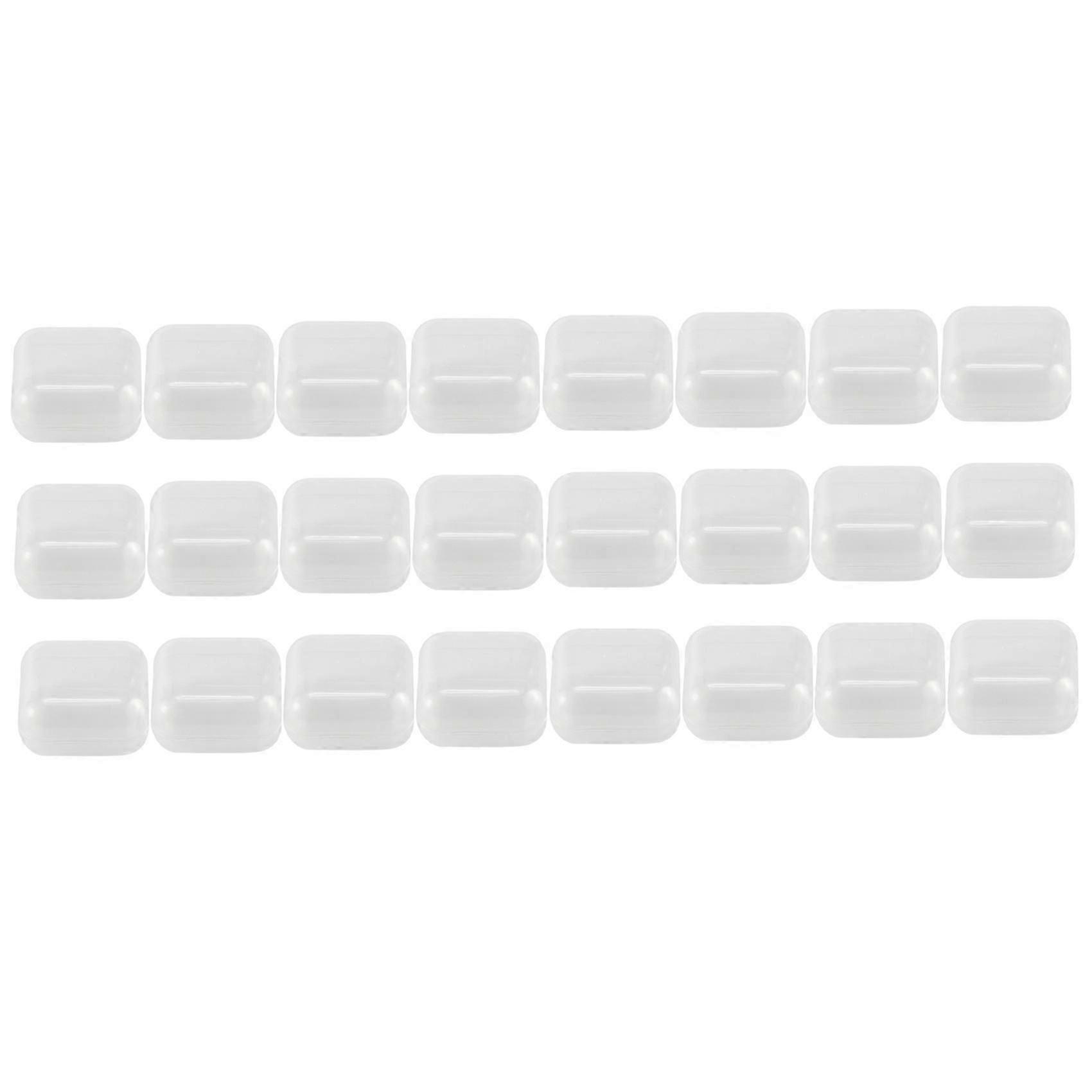 24pcs Small Clear Plastic Beads Storage Containers Box with Hinged Lid for Storage of Small Items Crafts Hardware DS
