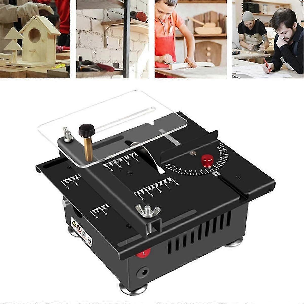 7 Speed Adjustable Mini Multi-Functional Table Saw, Cutting Sanding Engraving Drilling, US Plug