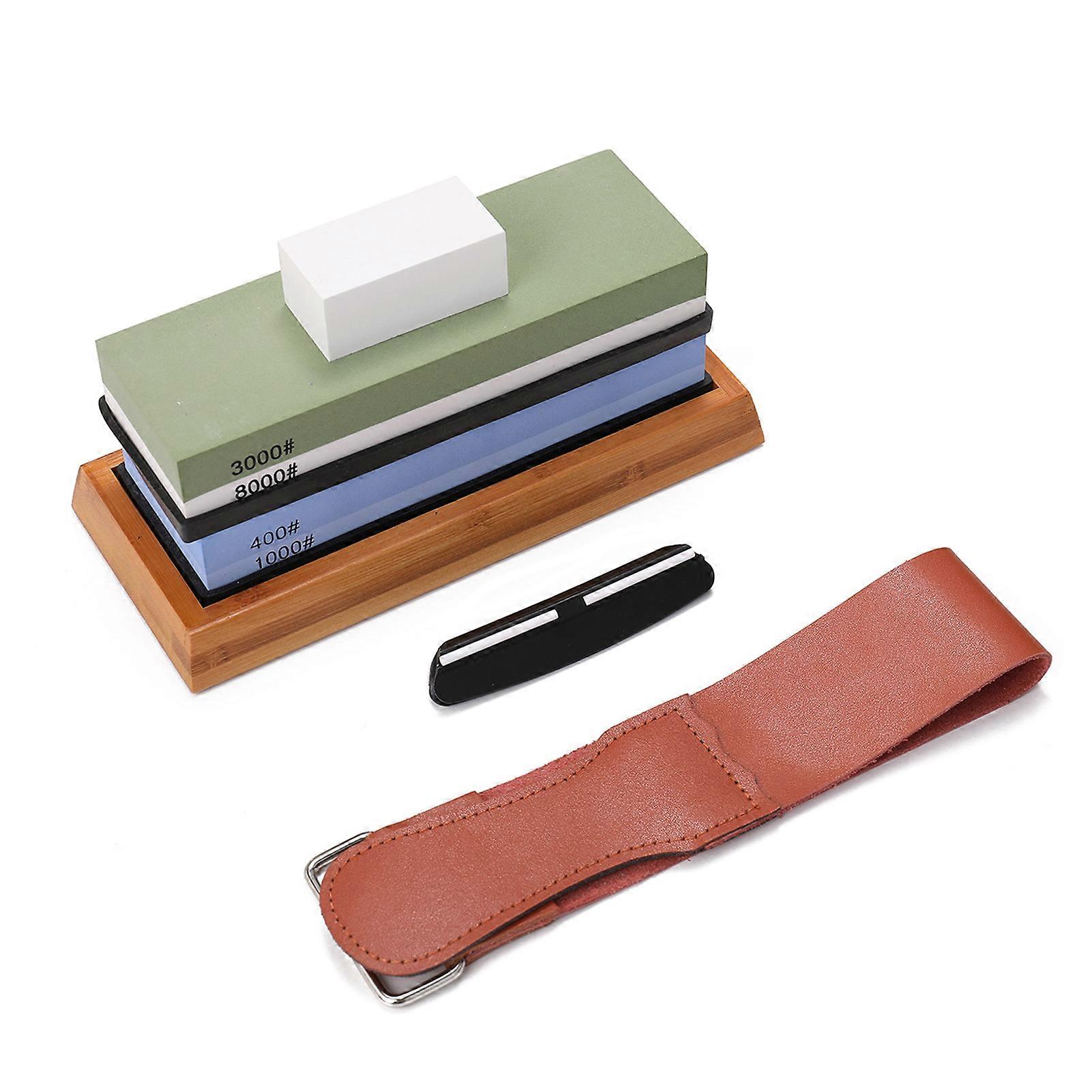 2 Side Grit 400 1000 3000 8000 Knife Sharpening Stone Set Household Knife Sharpener Kit