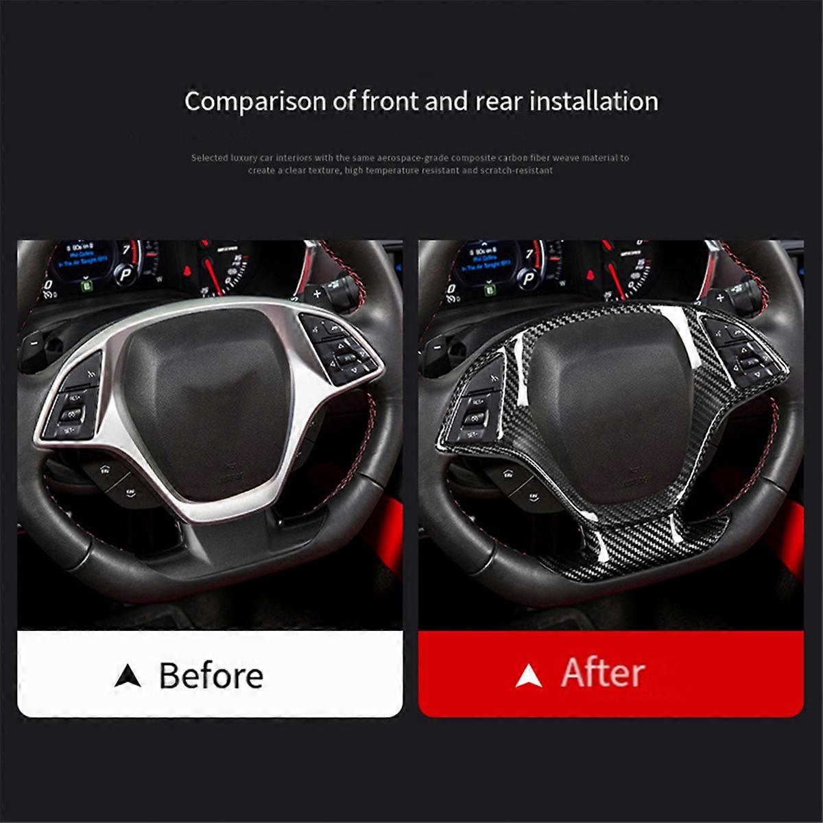 Ægte kulfiber bil rat trim dæksel til Chevrolet