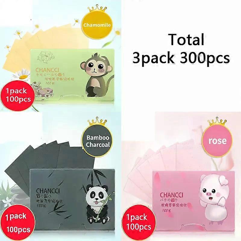 100/300 יח'/6 חבילות פרוטיבל שמן פנים נייר ספיגת מחצלות מגבונים ניקוי פנים בקרת שמן סופג שמן כלים לניקוי פנים