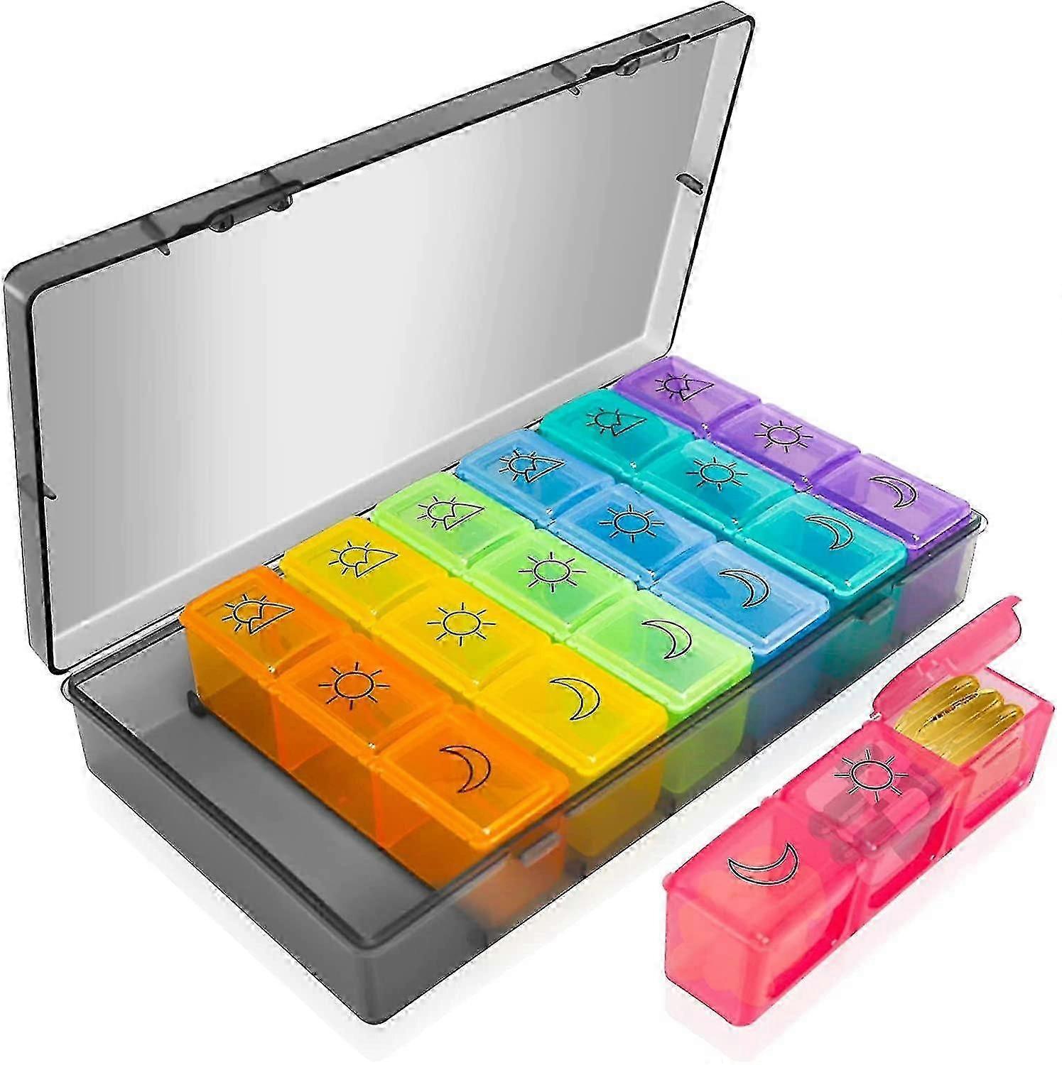 Pill Box 7 Days Morning Noon Evening, Pill Box 7 Days 3 Compartments, Handy