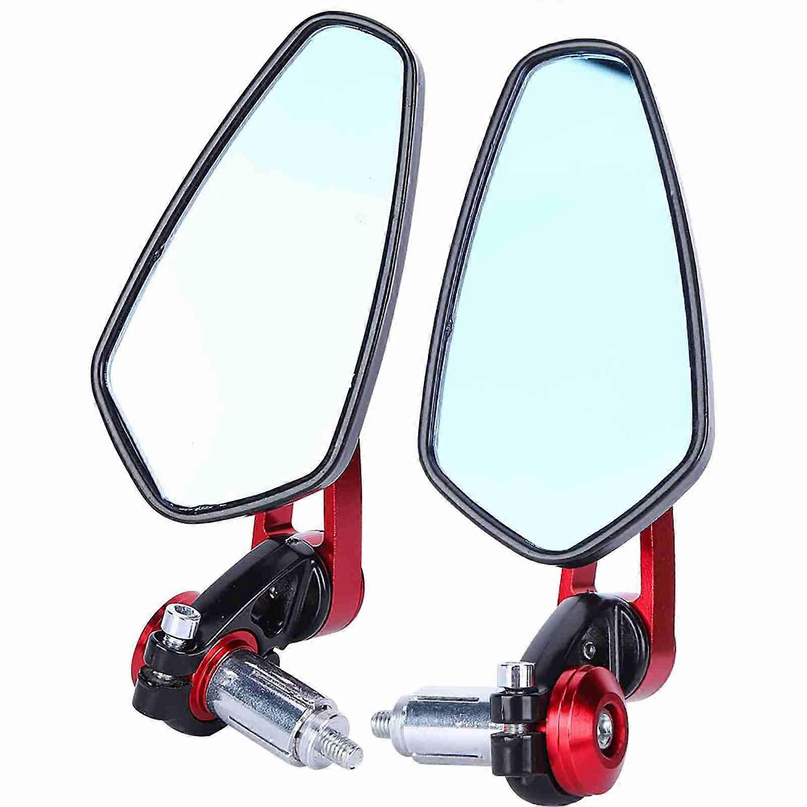 Universal Motorcycle Side Mirrors Aluminum Alloy 22mm Handlebar Ends Red