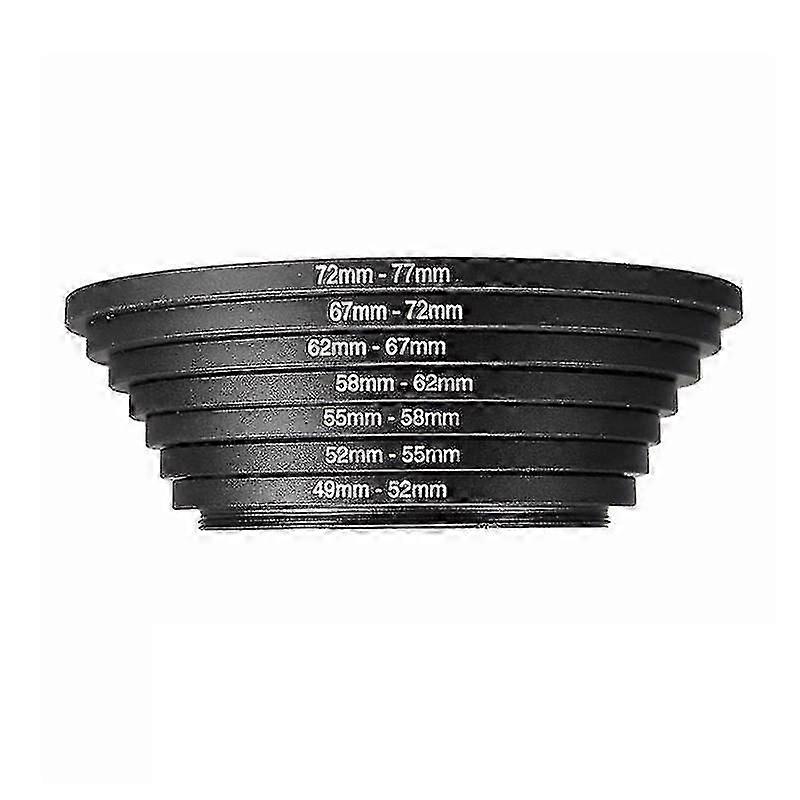7pc Metal Step Up Rings Lens Adapter Filter Set for Cameras
