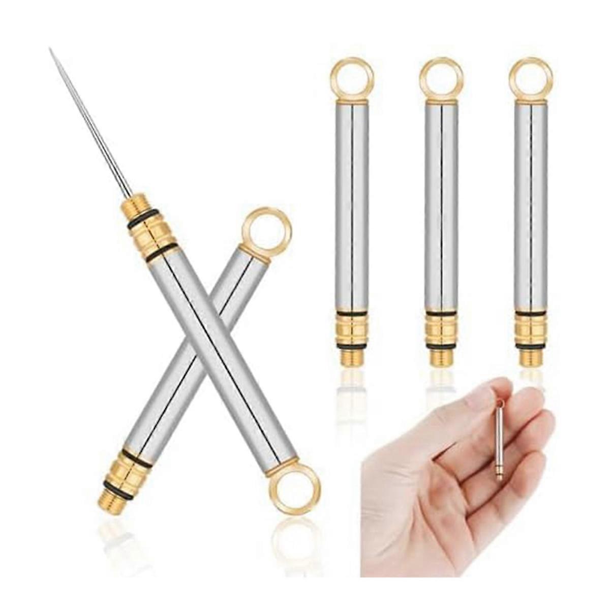 3 PCS Portable Titanium Toothpicks, Silver
