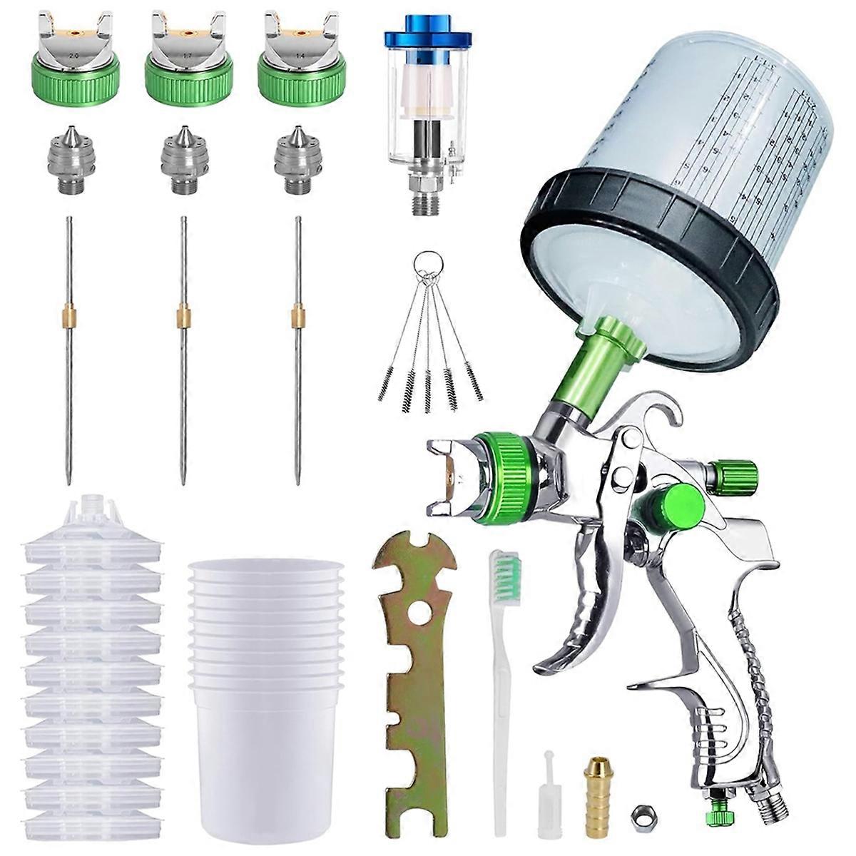 Hvlp Air Paint Kit, Car Paint Automotive with 1.4/1.7/2.0Mm Nozzles & Water Oil Separator, Paint Spr
