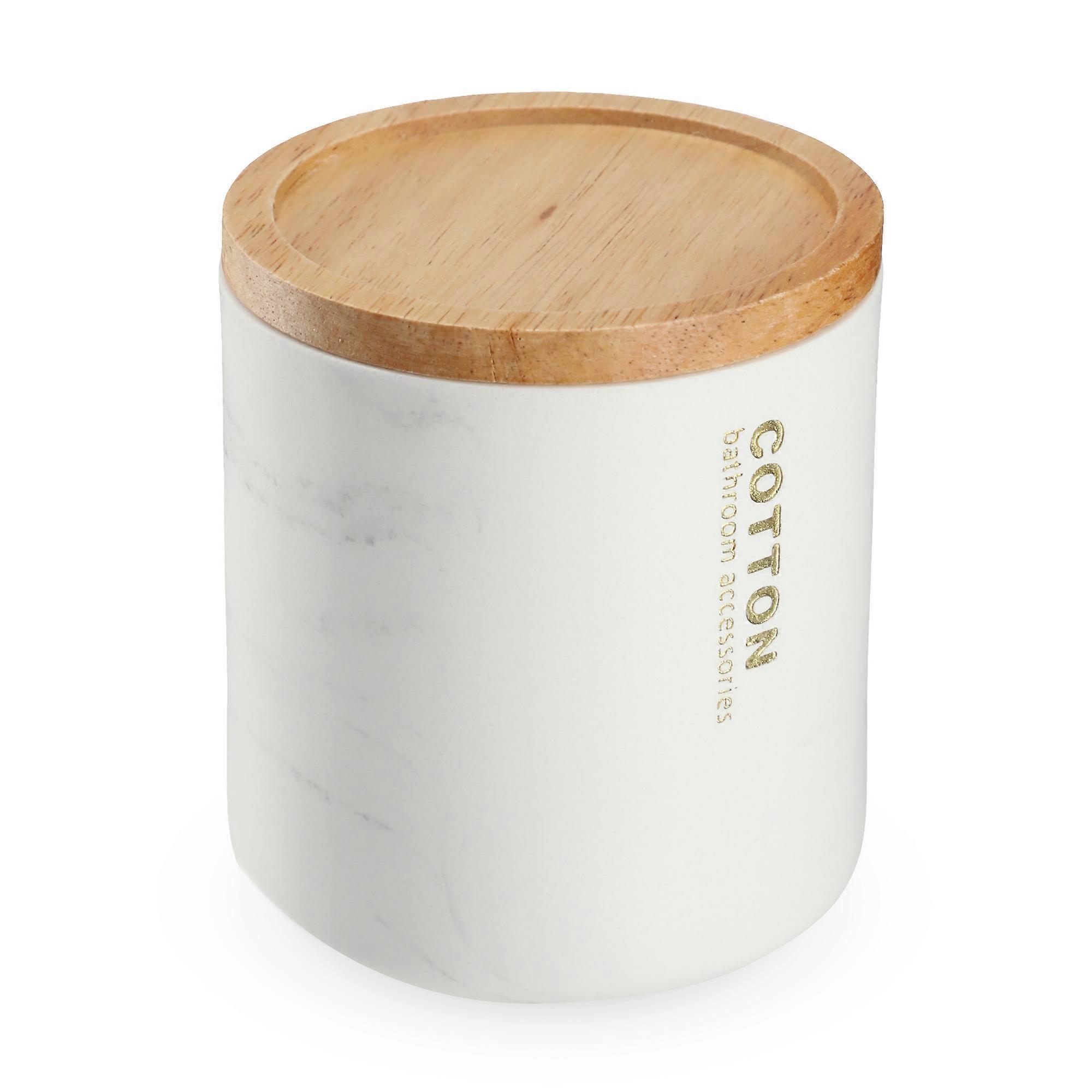 KADAX Coton-tige Récipient Marbre Blanc