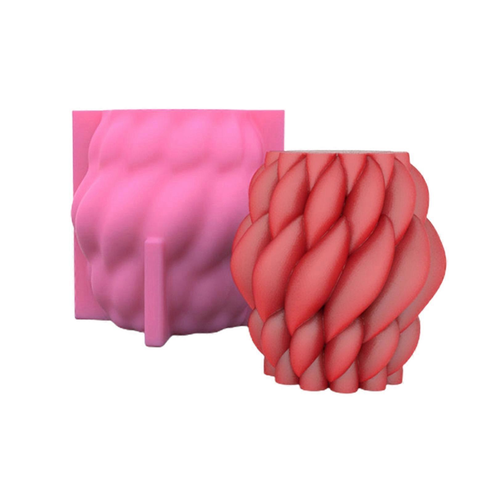 סובב טיפת גשם צורת נר UV קריסטל אפוקסי עובש גיאומטרי מעוקל עמוד סיליקון נרות שרף סיליקון עובש M