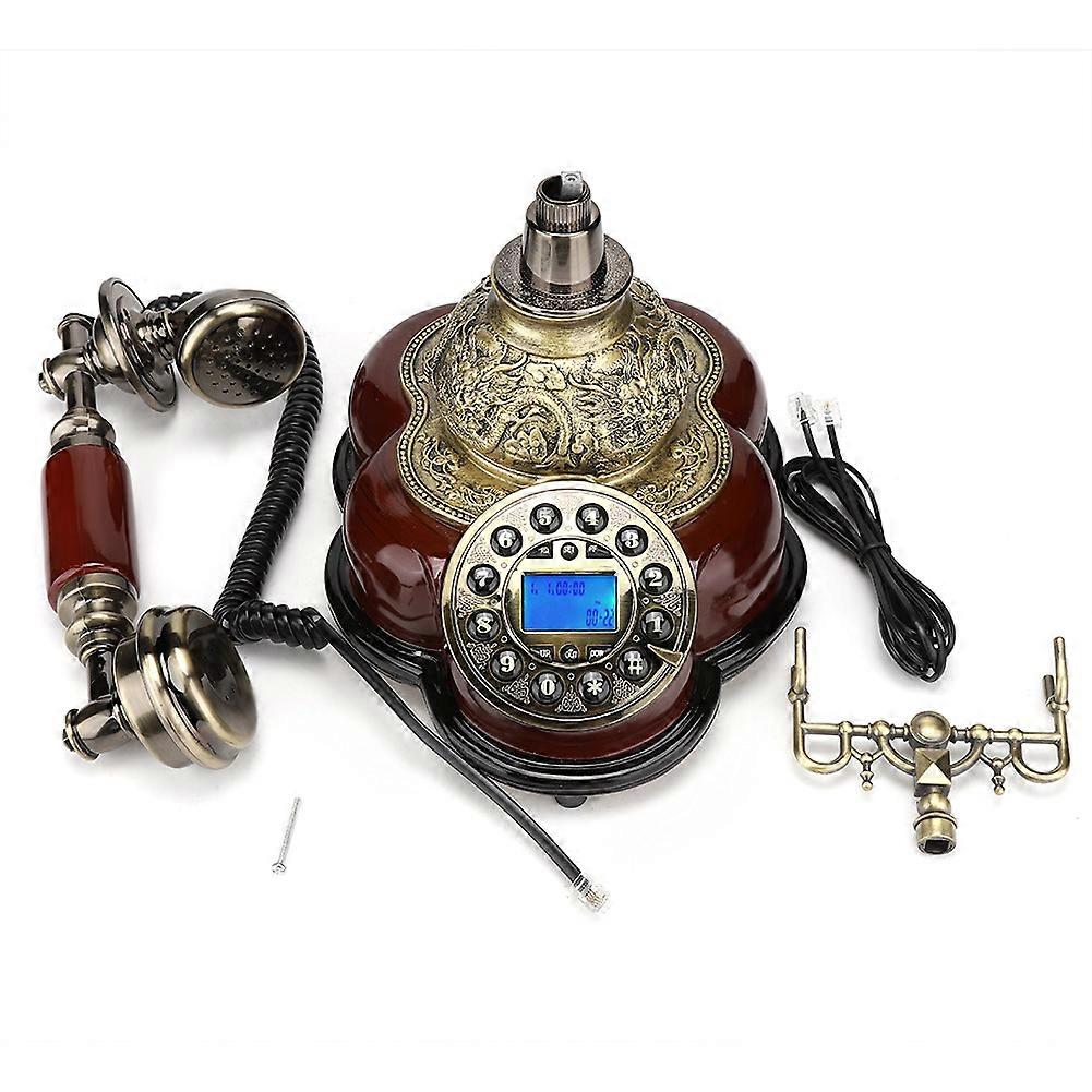 MS-5200A Classical Retro Push Dial Button Telephone Home Decor Desk Phone (Backlit)