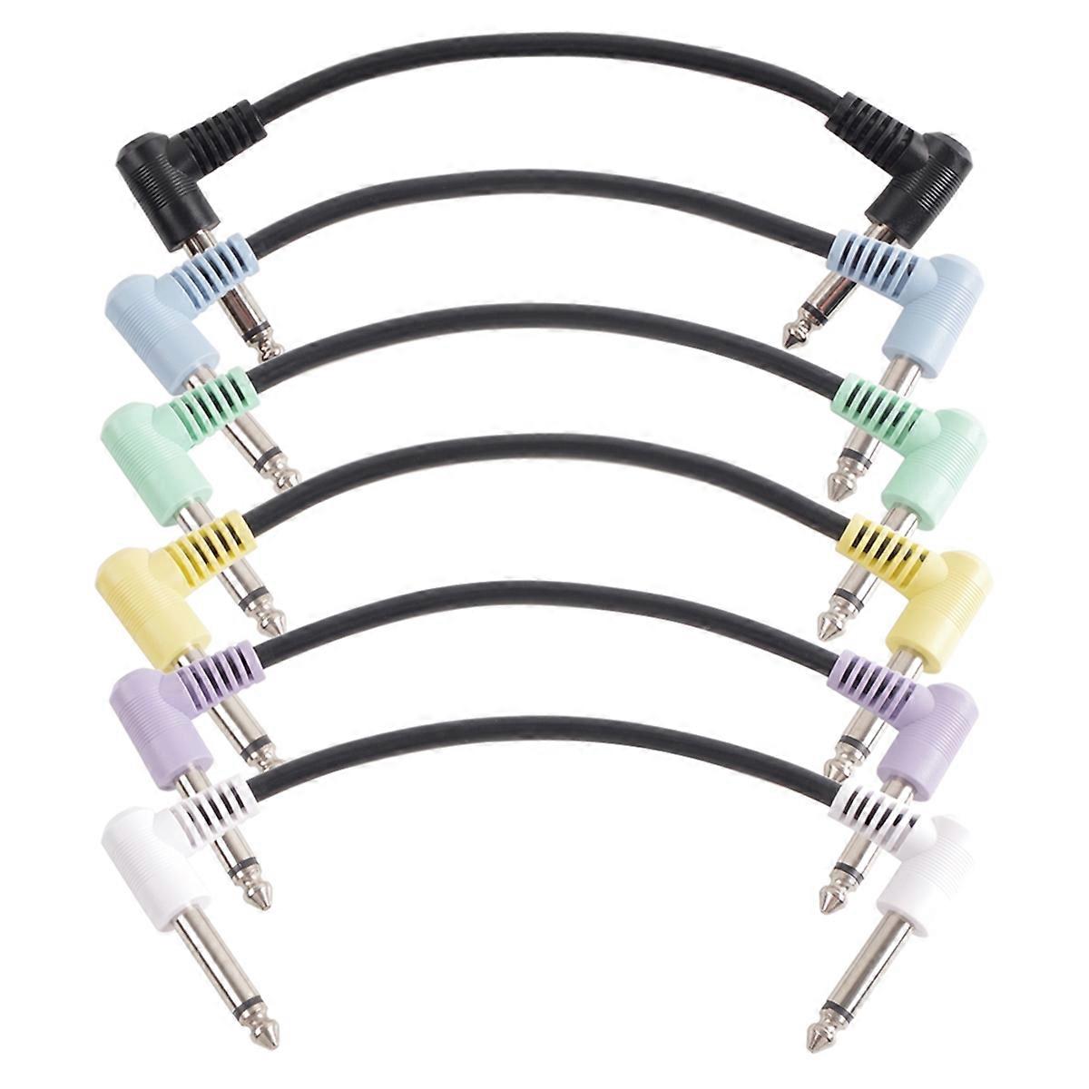 6 Packs 18cm Guitar Effect Pedal Round Patch Cables Multicolor