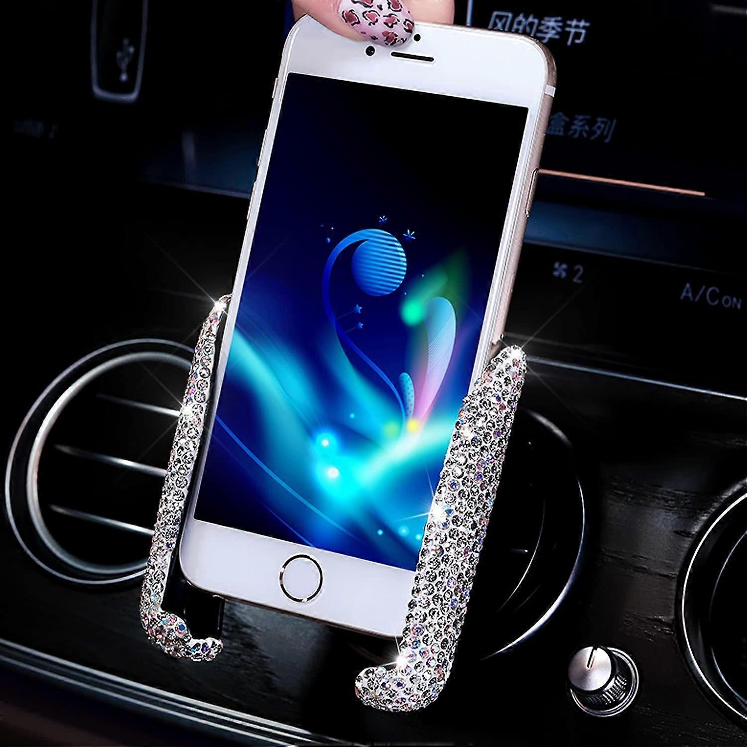 Bling Car Phone Mount Universal Adjustable (White)