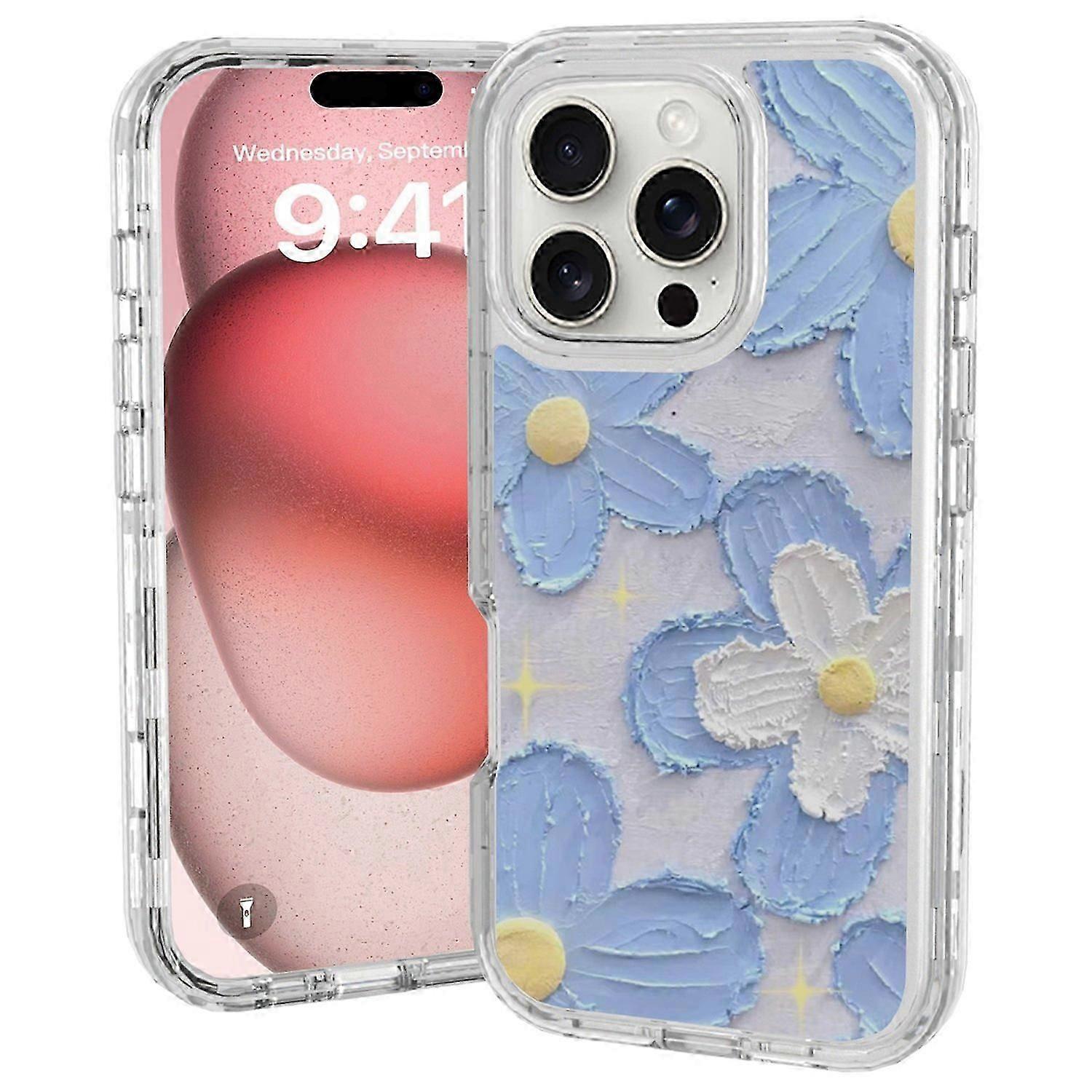 Gw02 For Iphone 16 Pro Case Imd Pattern Tpu+pc Shockproof Phone Cover - Butterfly Flower