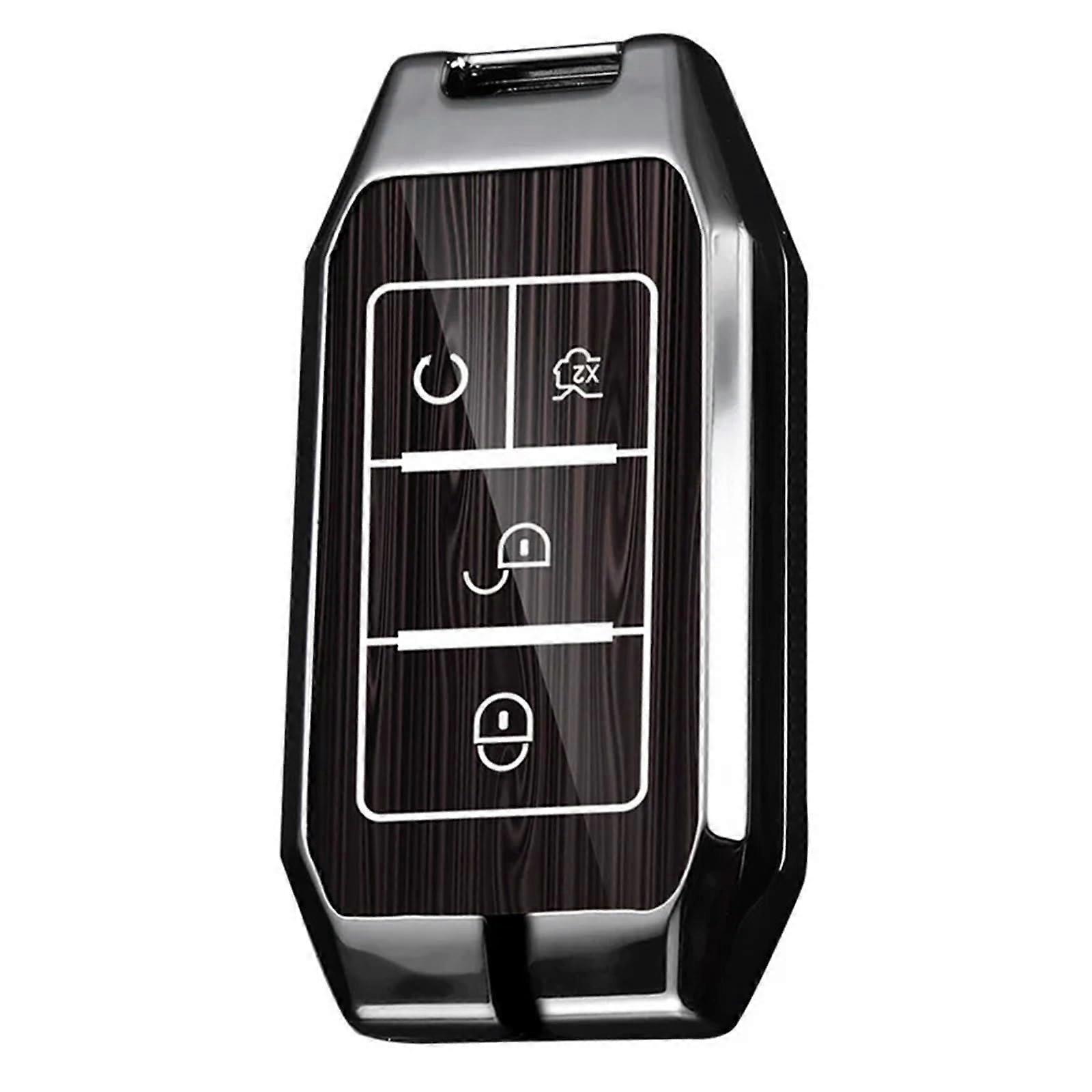 Key Cover Compatible for BYD E1 E3/S2 E2 Energy Vehicle Key Shell Clip Unisex Soft T Material Keyfob Holder(BrownA02 RopeRope Buckle)