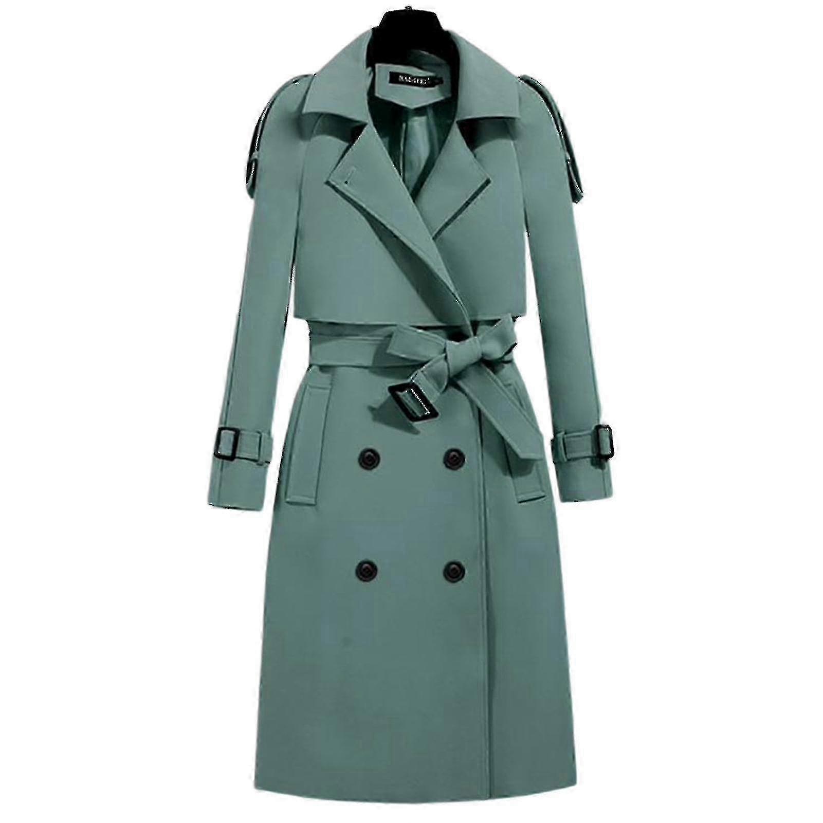 Trench-coat classique des femmes Manteau coupe-vent de mode mi-long pour l’usure quotidienne de l’automne et du printemps