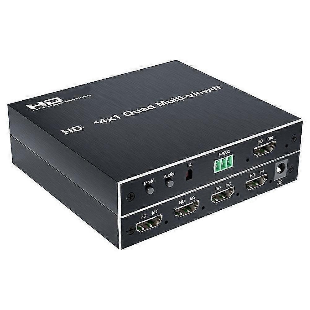 HD 1080P Switch 4 in 1 Out Video Distributor Splitter with Remote Control -Compatible Splitter for
