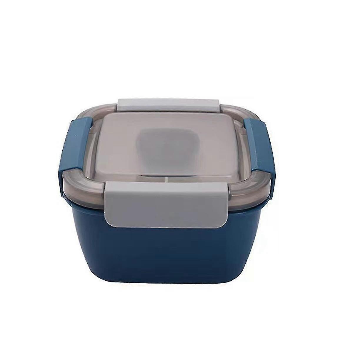 Plastic Lunch Box Lunch Box with Fork Sauce Box, Microwaveable Picnic Box Salad Fruit Preservation-