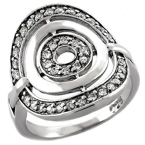 Anello in argento sterling AAA GRD CZ Clear LOAS1018 per le donne Stile Rodio