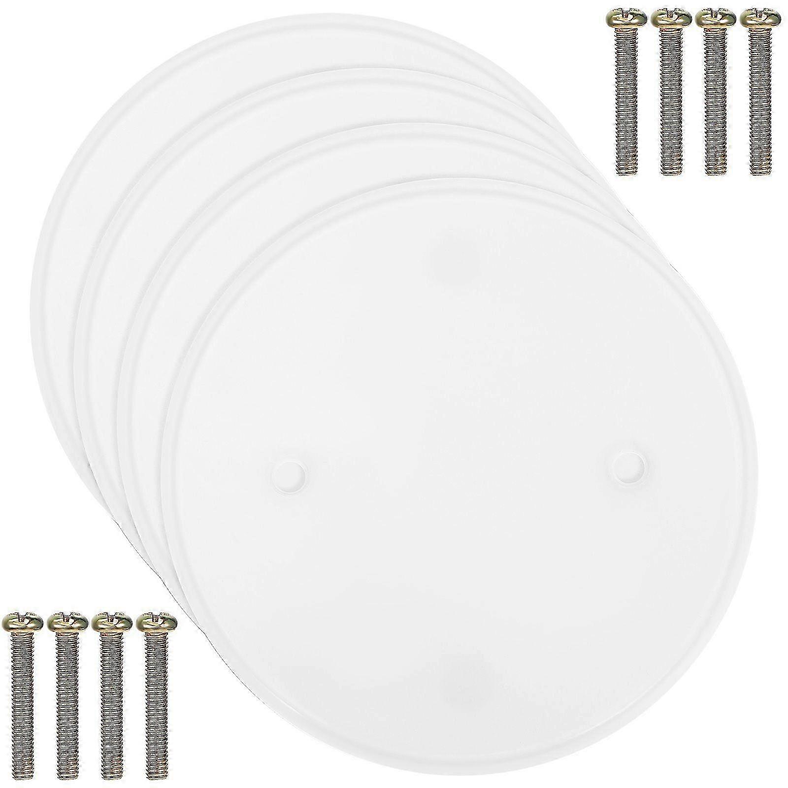 Flat Electrical Box Covers with Circular Round Ceiling Hole Plate Blank Up Covers for 4 Pcs