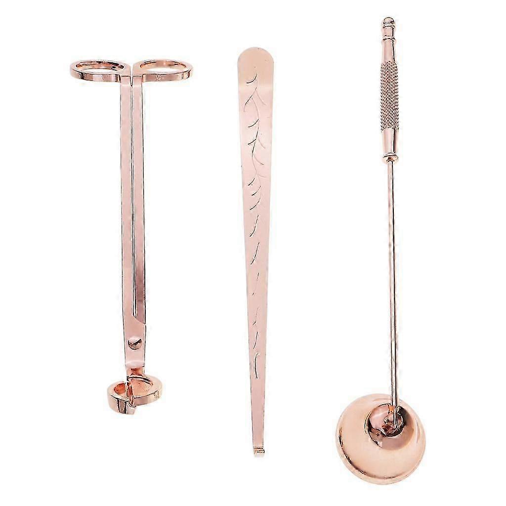 3Pcs Luxury Candle Accessory Set Candle Snuffer Trimmer Dipper Tool Kit