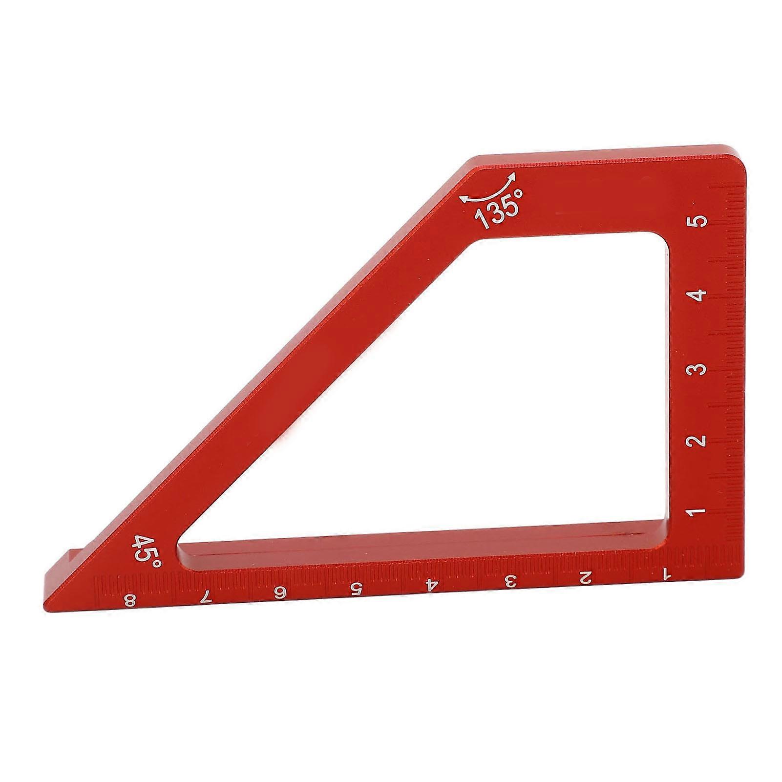 Woodworking Ruler Metric Scale Aluminum Alloy 45° 90° Trapezoid Scribing Measurement Tool