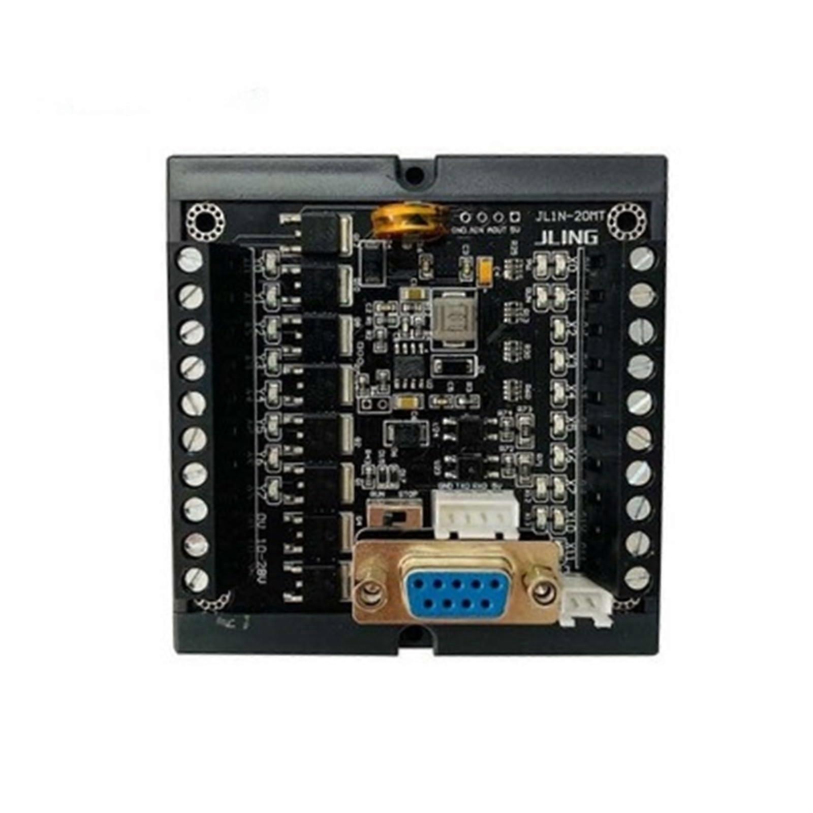 PLC FX1N20MT DIN Rail mounting with Cable programmable Logic Controller Input 12 Points Output 8 Points (Size : BoardBase)